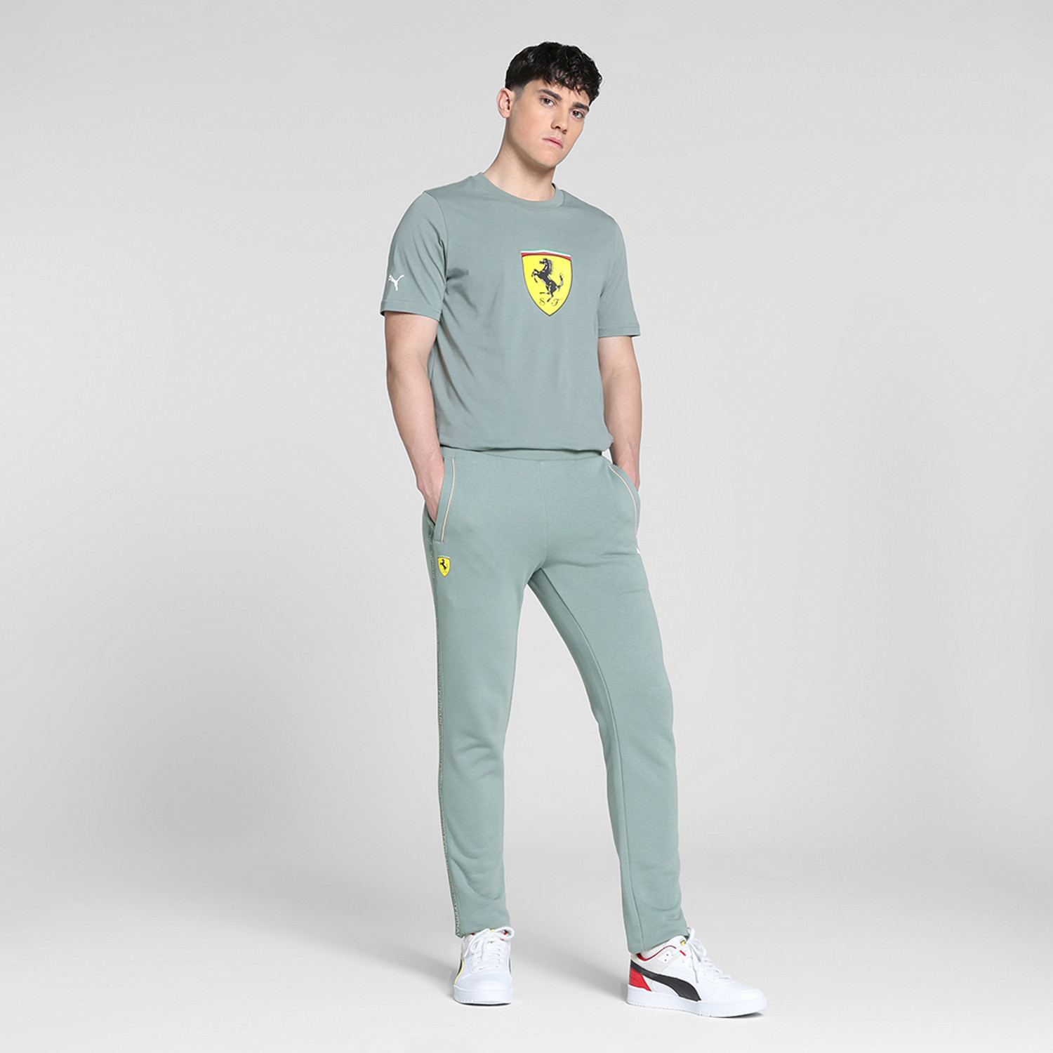 Image of PUMA Solid Men Green Track Pants