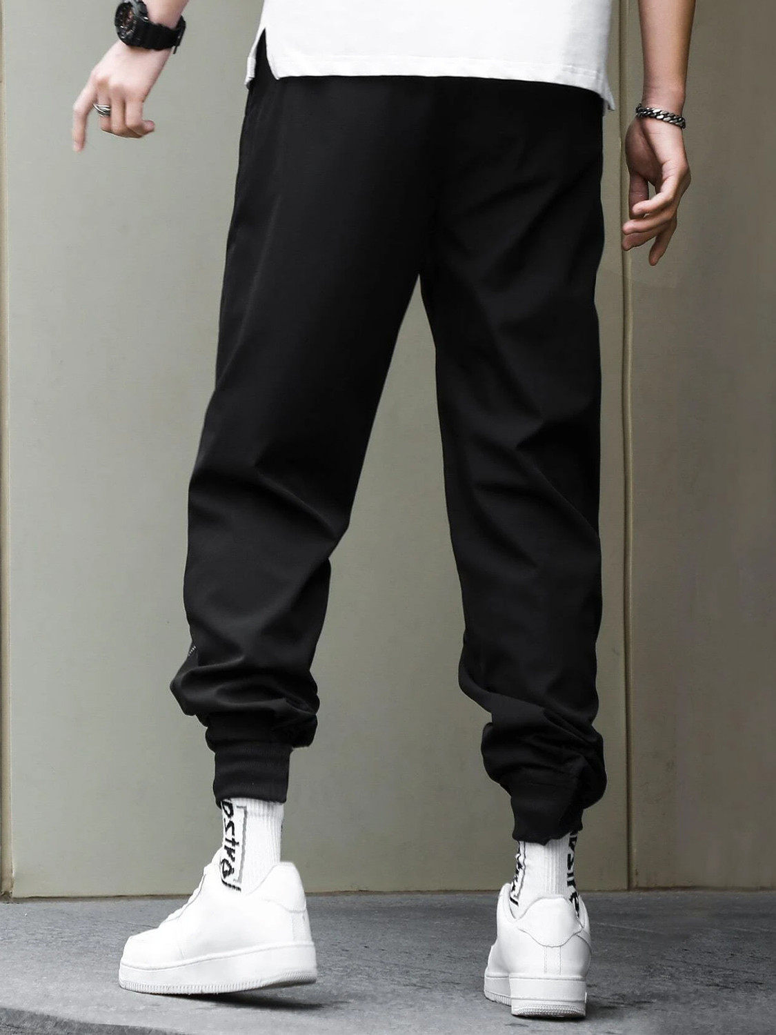 Image of NOBERO Men Solid Black Track Pants