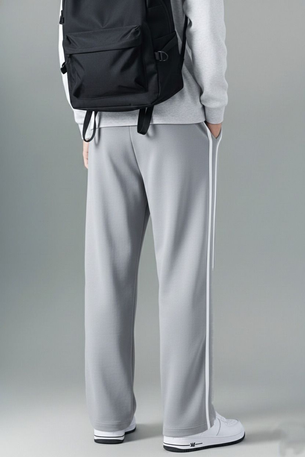 Image of KEESUN Striped Men Grey Track Pants