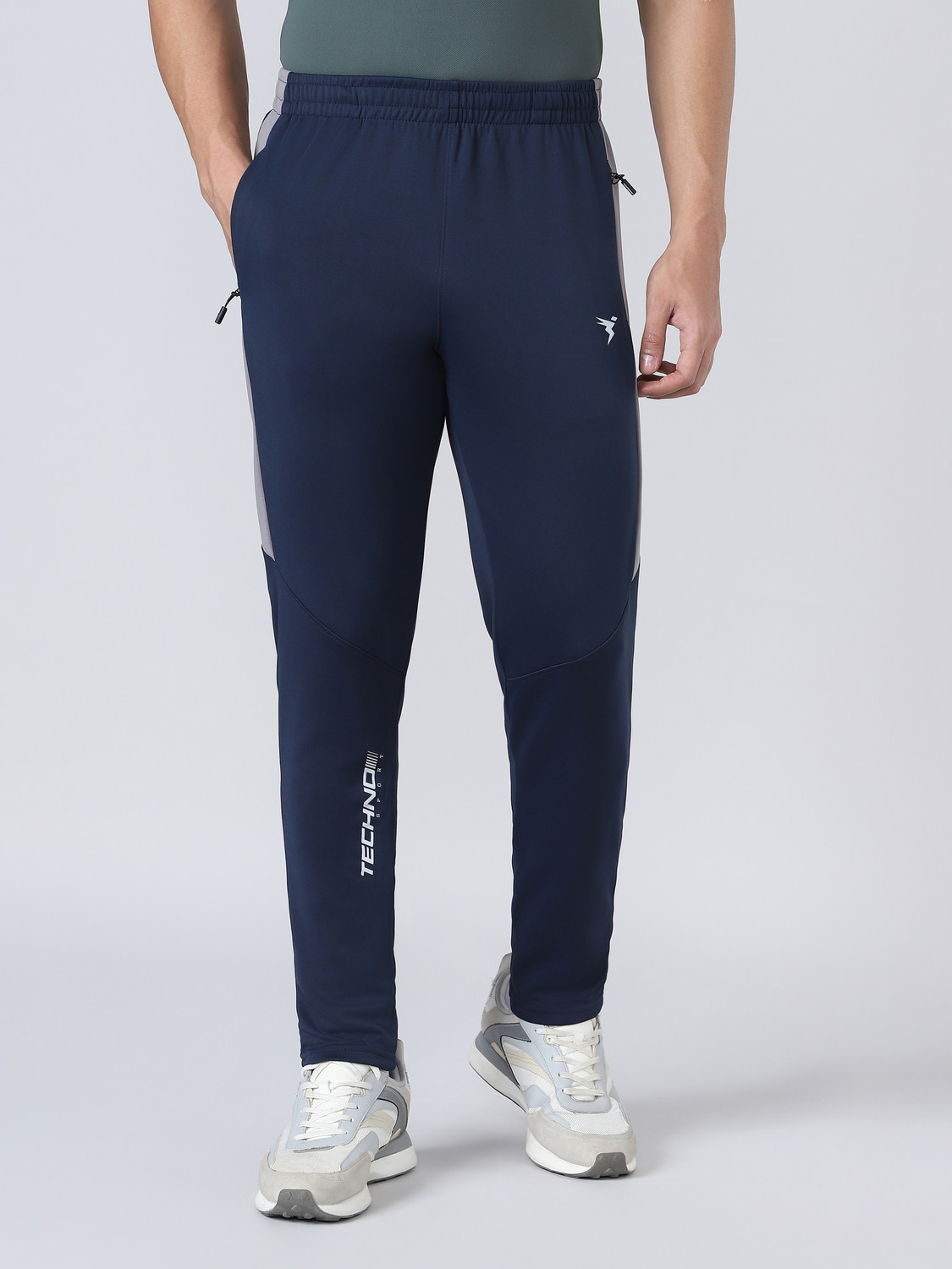 Image of TECHNOSPORT Colorblock Men Blue Track Pants