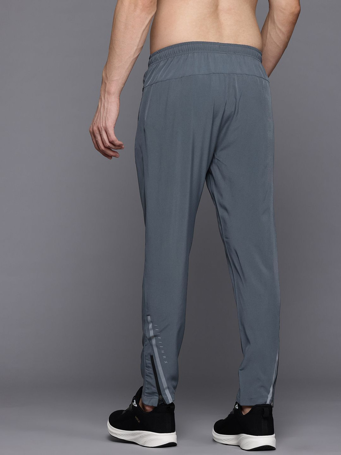 Image of HRX by Hrithik Roshan Solid Men Grey Track Pants