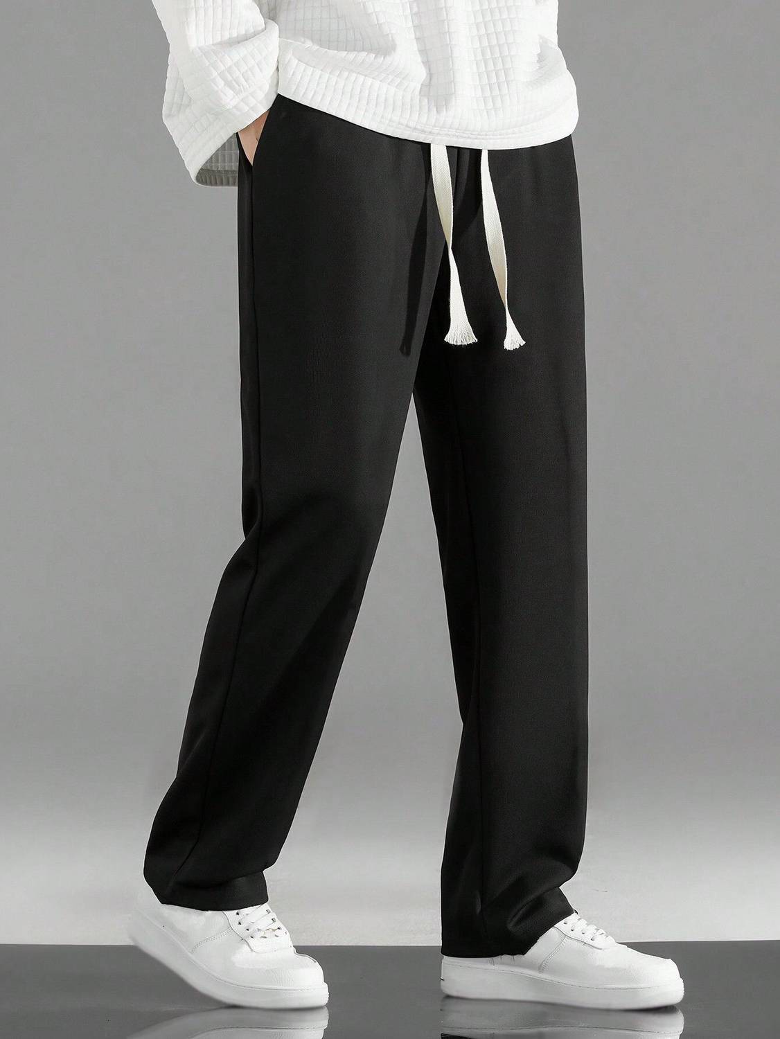 Adokedo Solid Men Black Track Pants