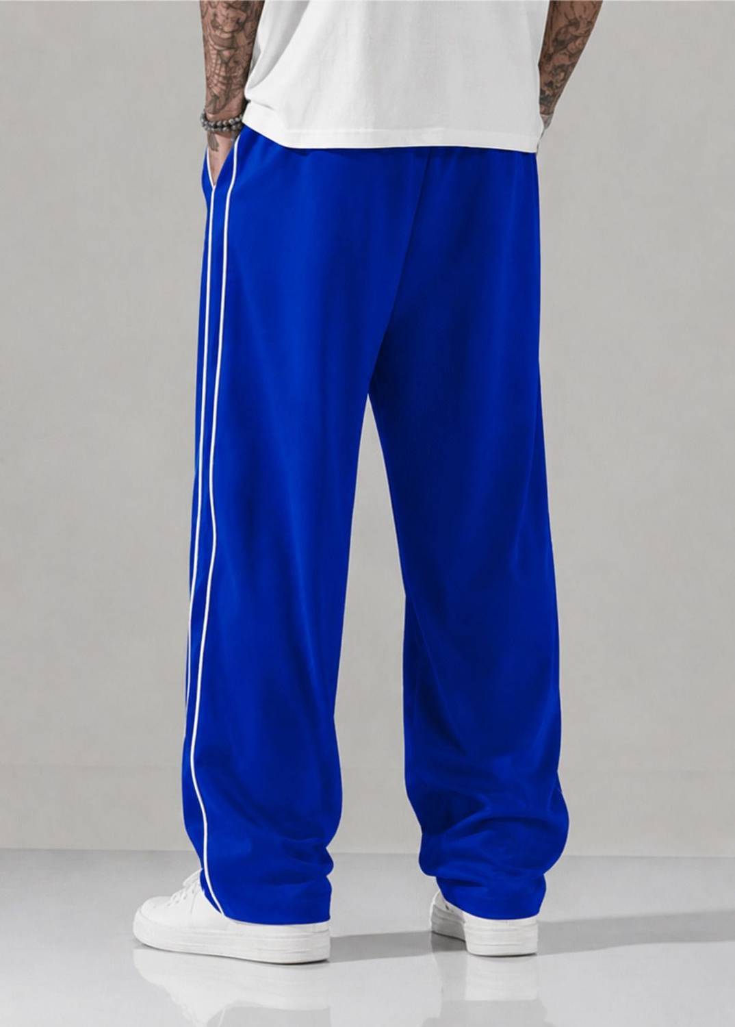 MODESHIFT Striped Blue Track Pants - Image 5