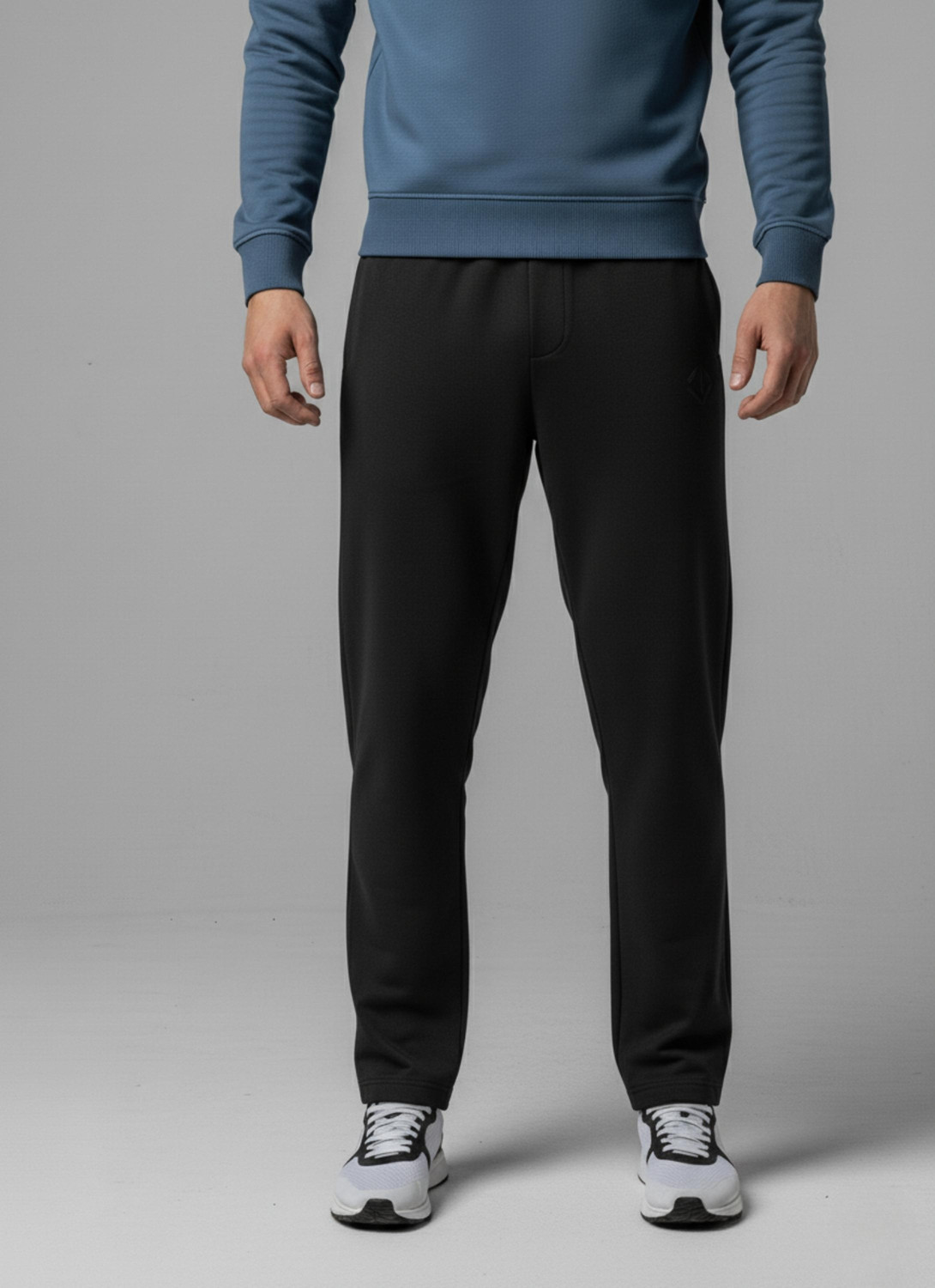 Image of MACK JONNEY Self Design Men Black Track Pants