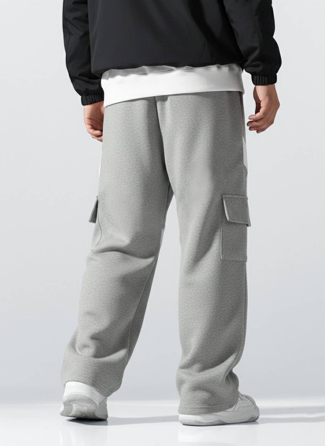 TRIPR Colorblock Men Grey, White Track Pants - Image 2