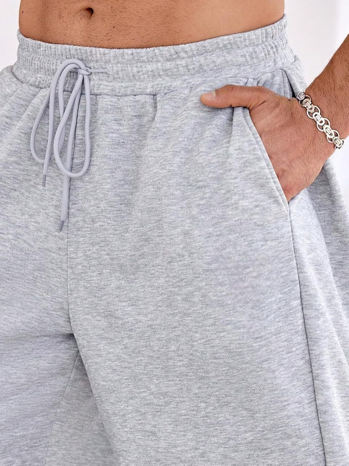 Image of FLYcollection Solid Men Grey Track Pants