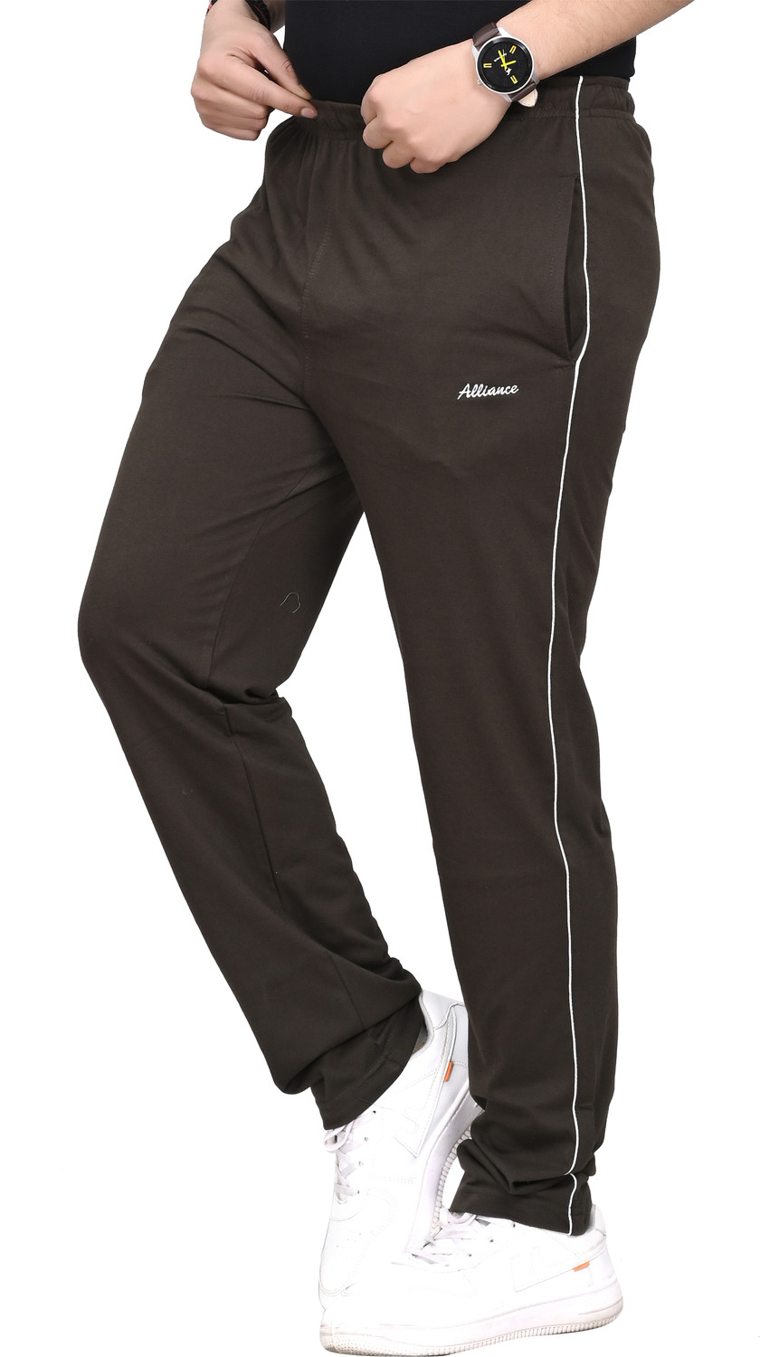 Image of Allince Solid Men Brown Track Pants