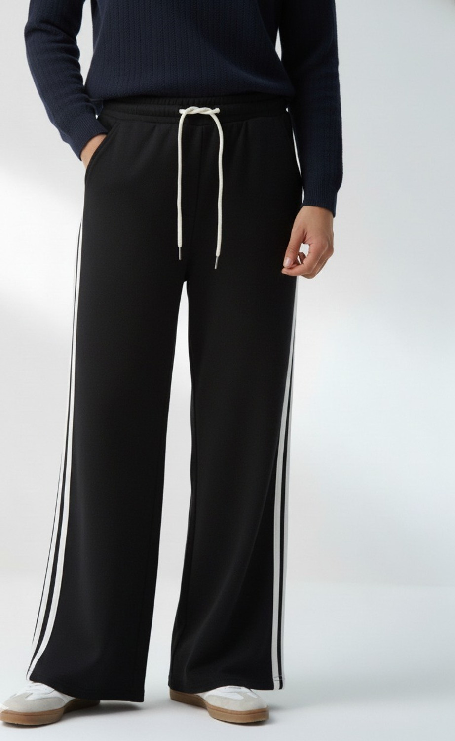Image of Dockstreet Solid, Striped Men White Track Pants