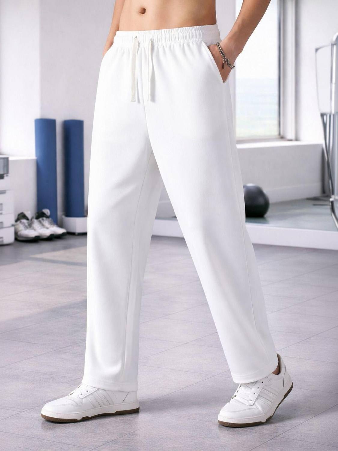 Adokedo Men White Track Pants - Image 1