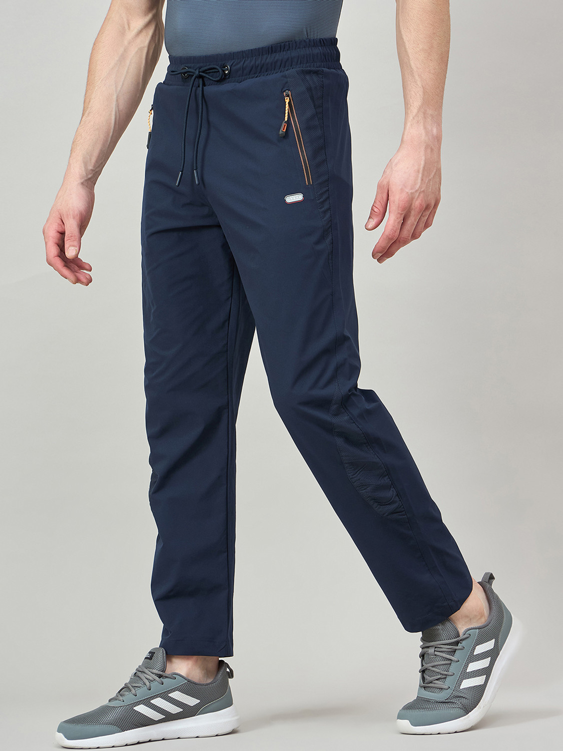 Image of DUKE Solid Men Blue Track Pants
