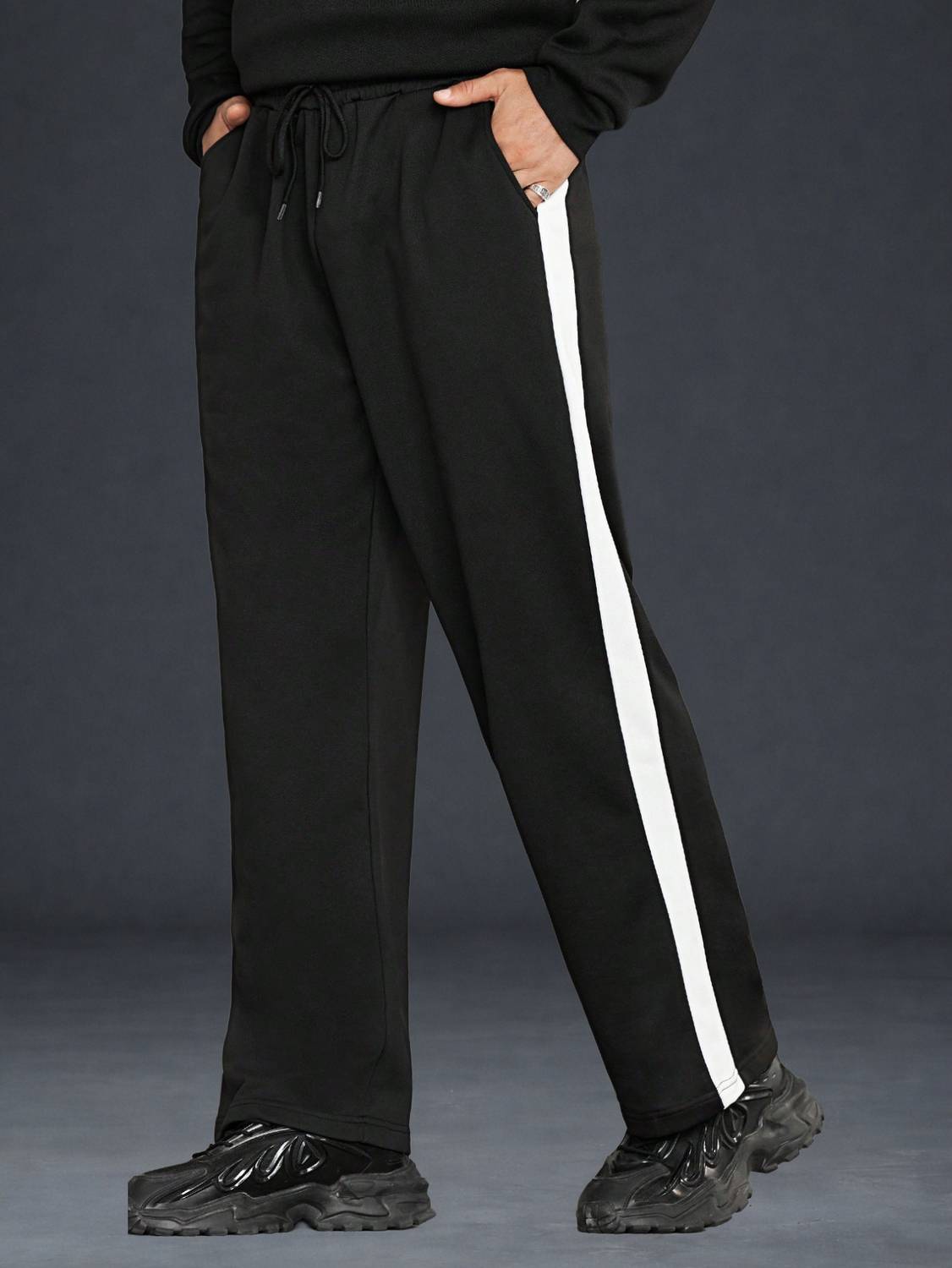 Paralians Colorblock Men Black Track Pants - Image 2