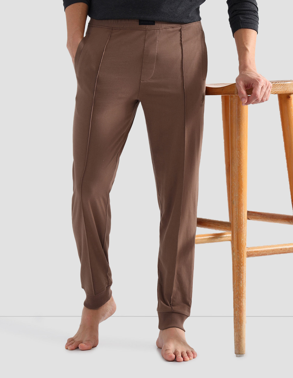 Image of U.S. POLO ASSN. Solid Men Beige Track Pants