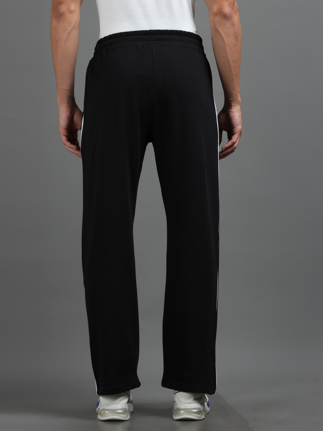 Image of HRX by Hrithik Roshan Men Solid Black Track Pants