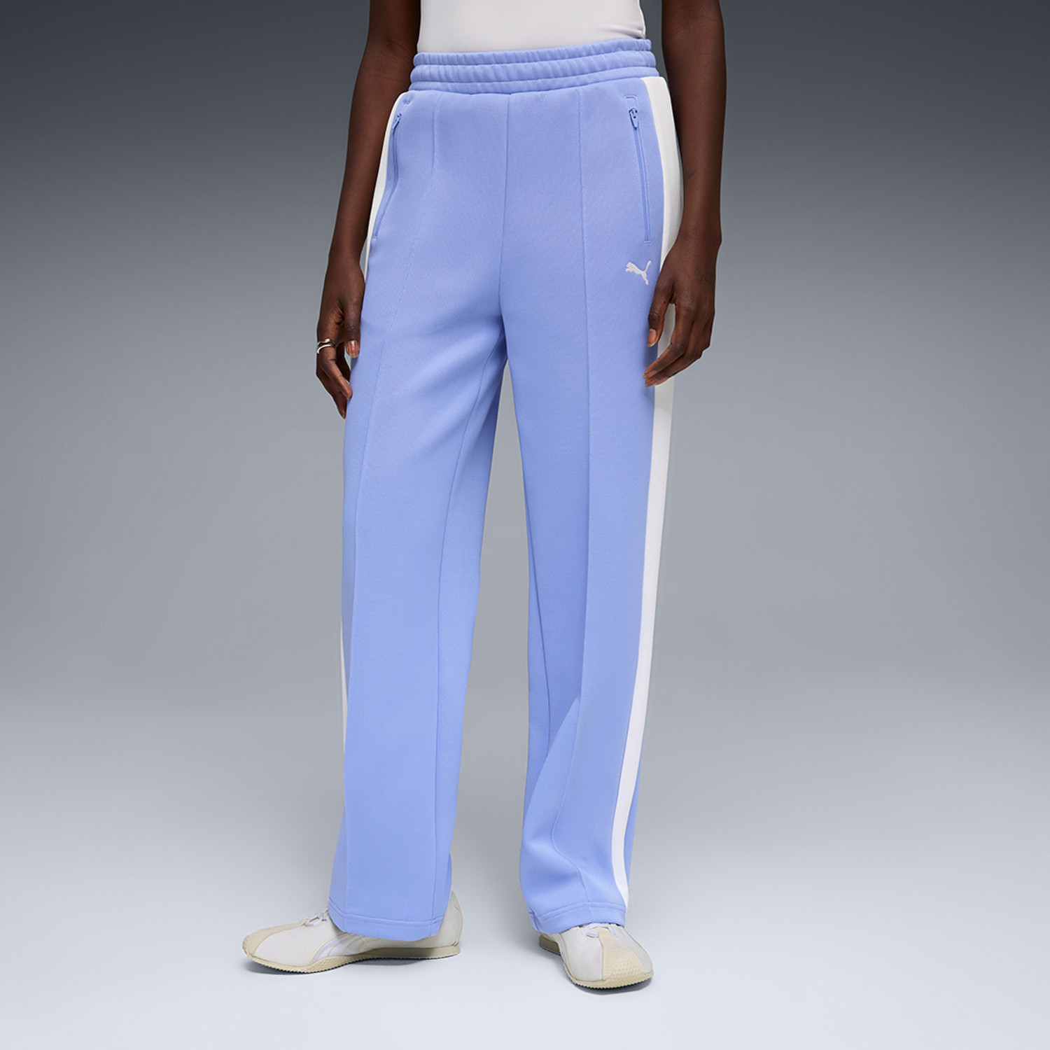 Image of PUMA Solid, Striped Women Purple Track Pants