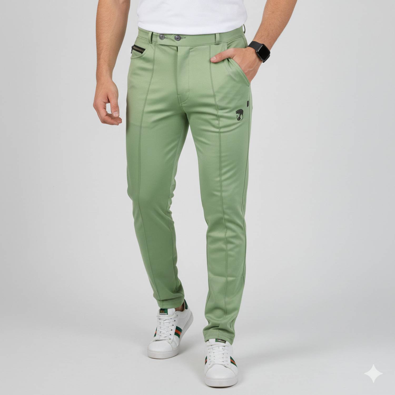 ACE SPORTS Solid Men Light Green Track Pants