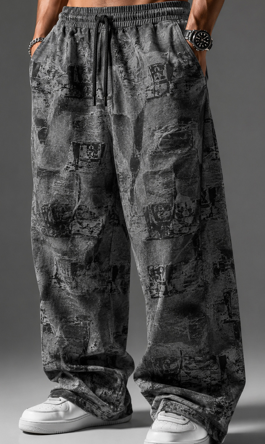 Image of RPIRT Printed Men Black Track Pants