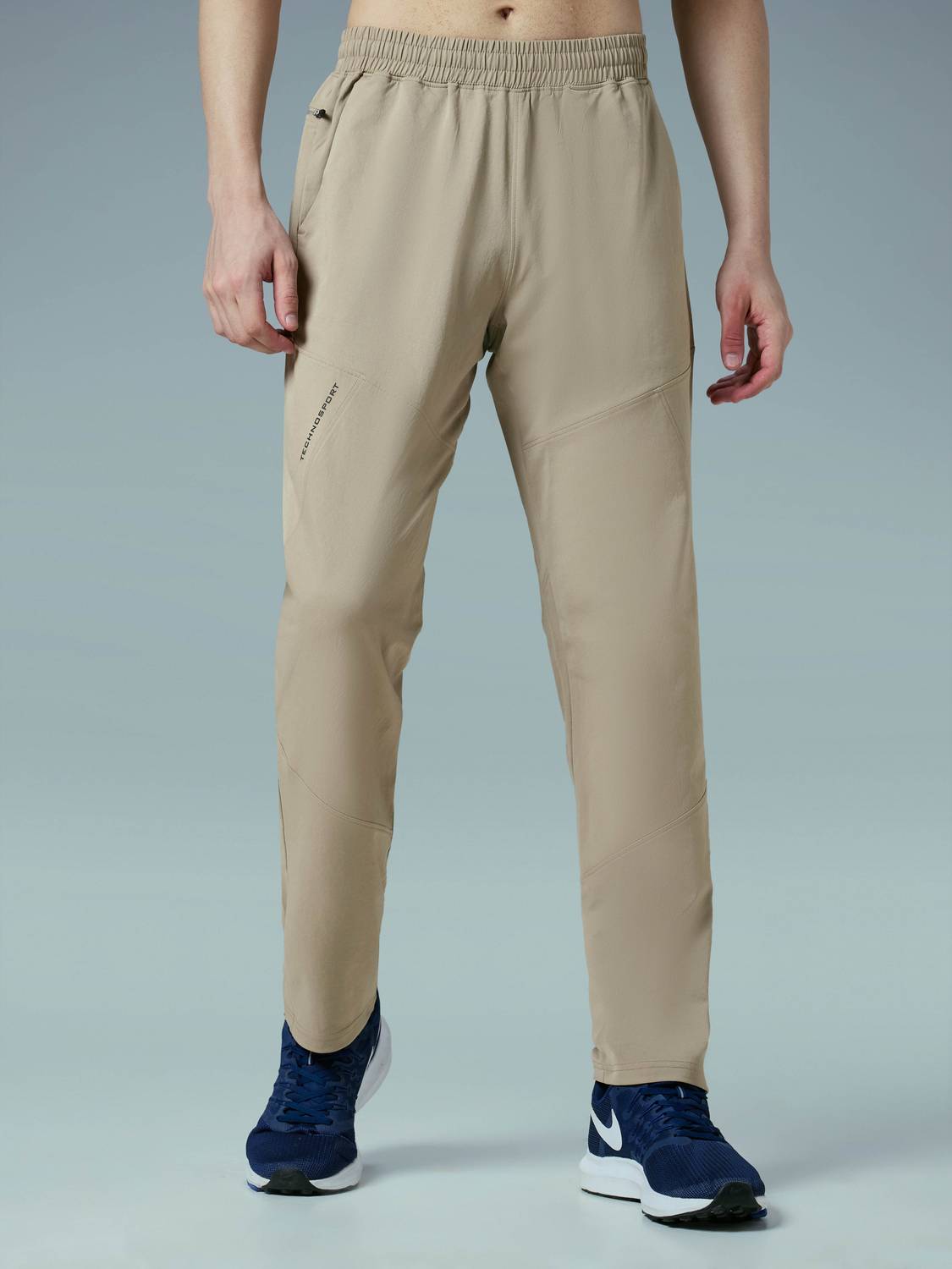 TECHNOSPORT Men Beige Track Pants - Image 1