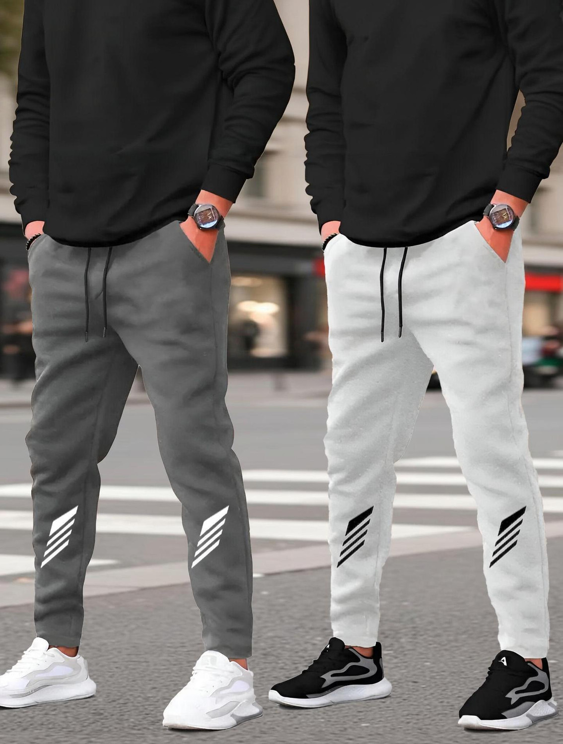 Image of PKB garments Solid Men Grey, Grey Track Pants