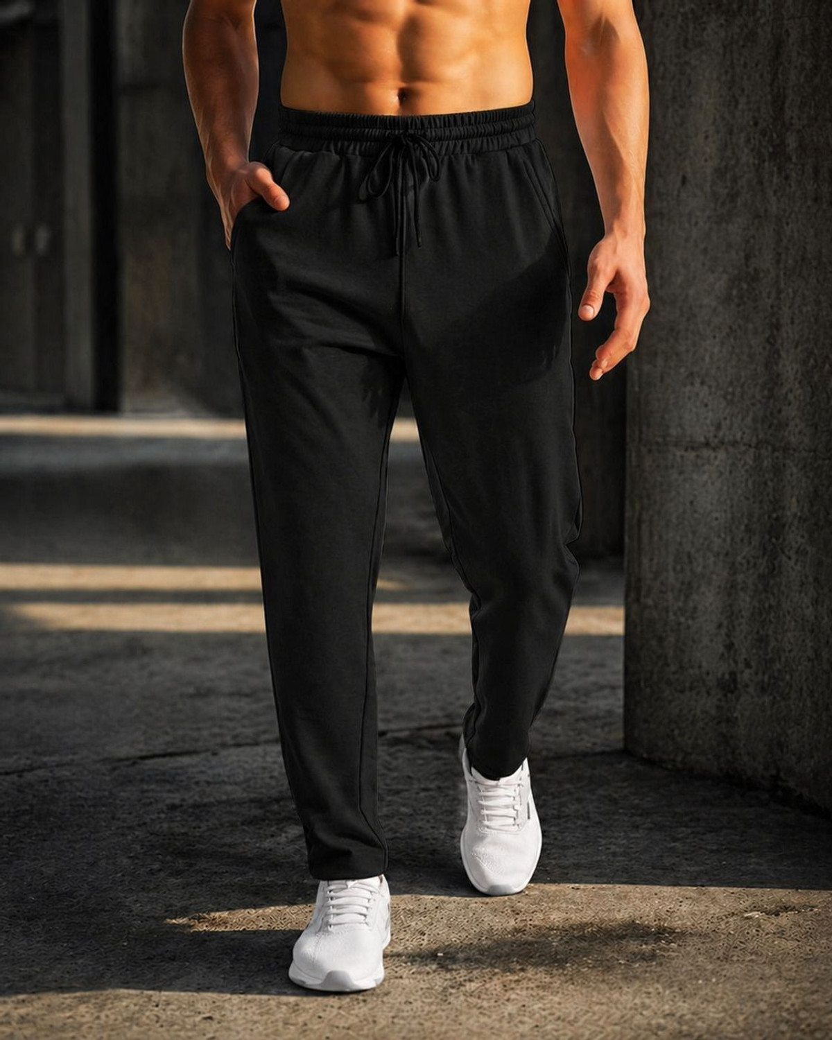 Image of TENRUN Solid Men Multicolor Track Pants