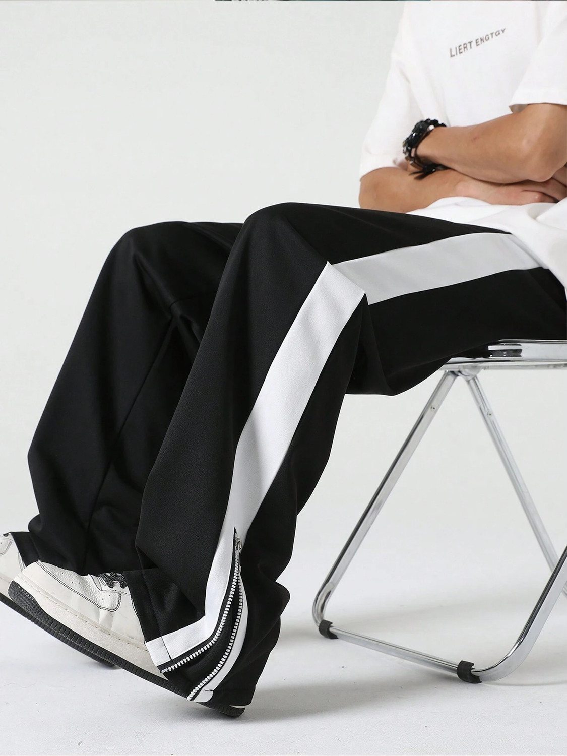 Image of Jump Cuts Solid Men Black Track Pants