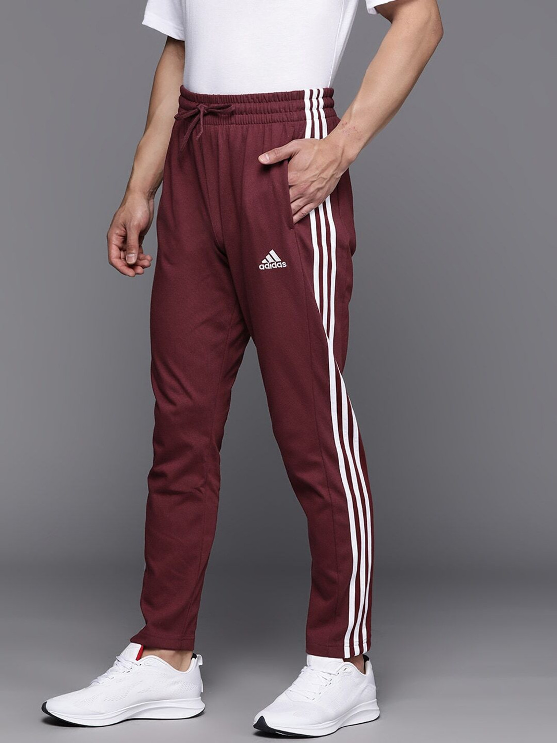 Image of ADIDAS Striped Men Red Track Pants