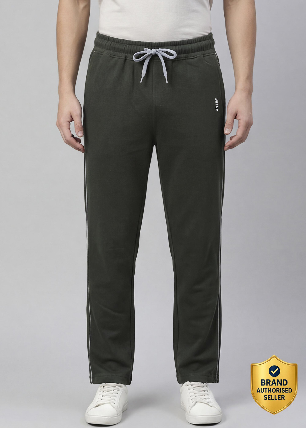 Image of KILLER Colorblock Men Olive Track Pants