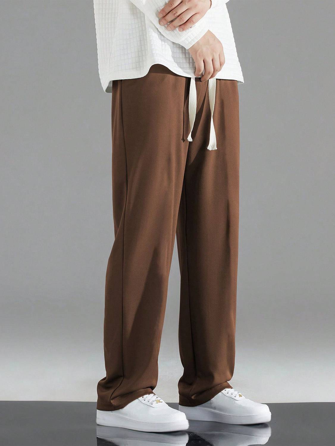 Adokedo Solid Men Brown Track Pants