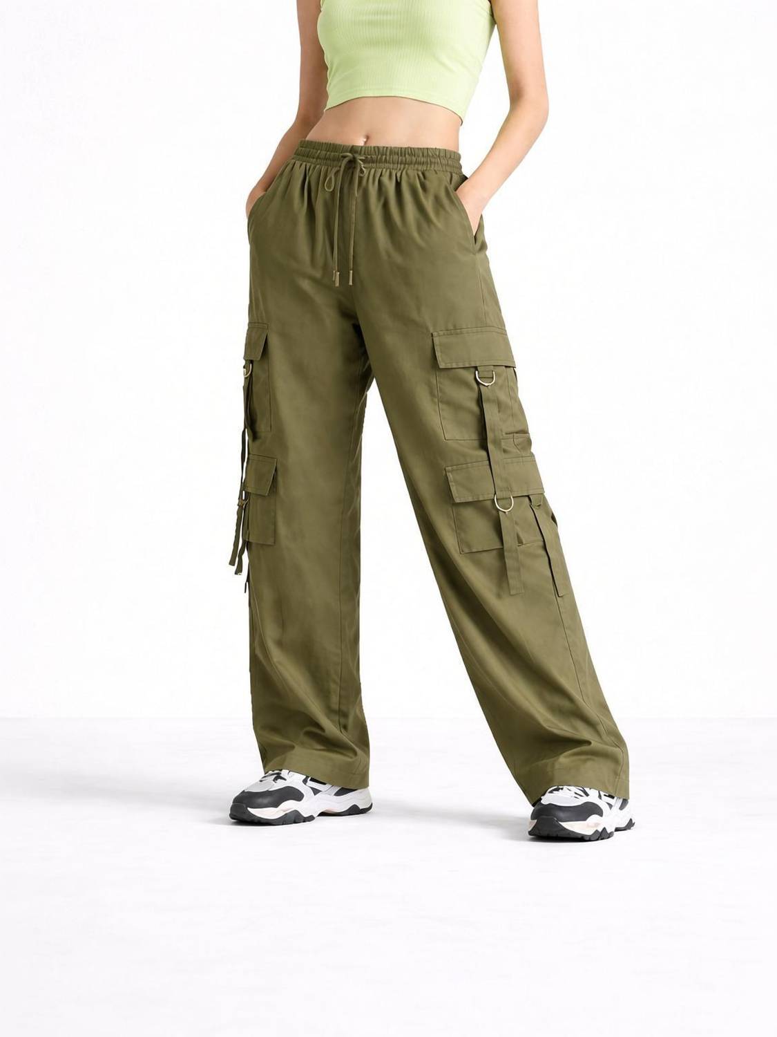 ascenso Solid Women Olive Track Pants