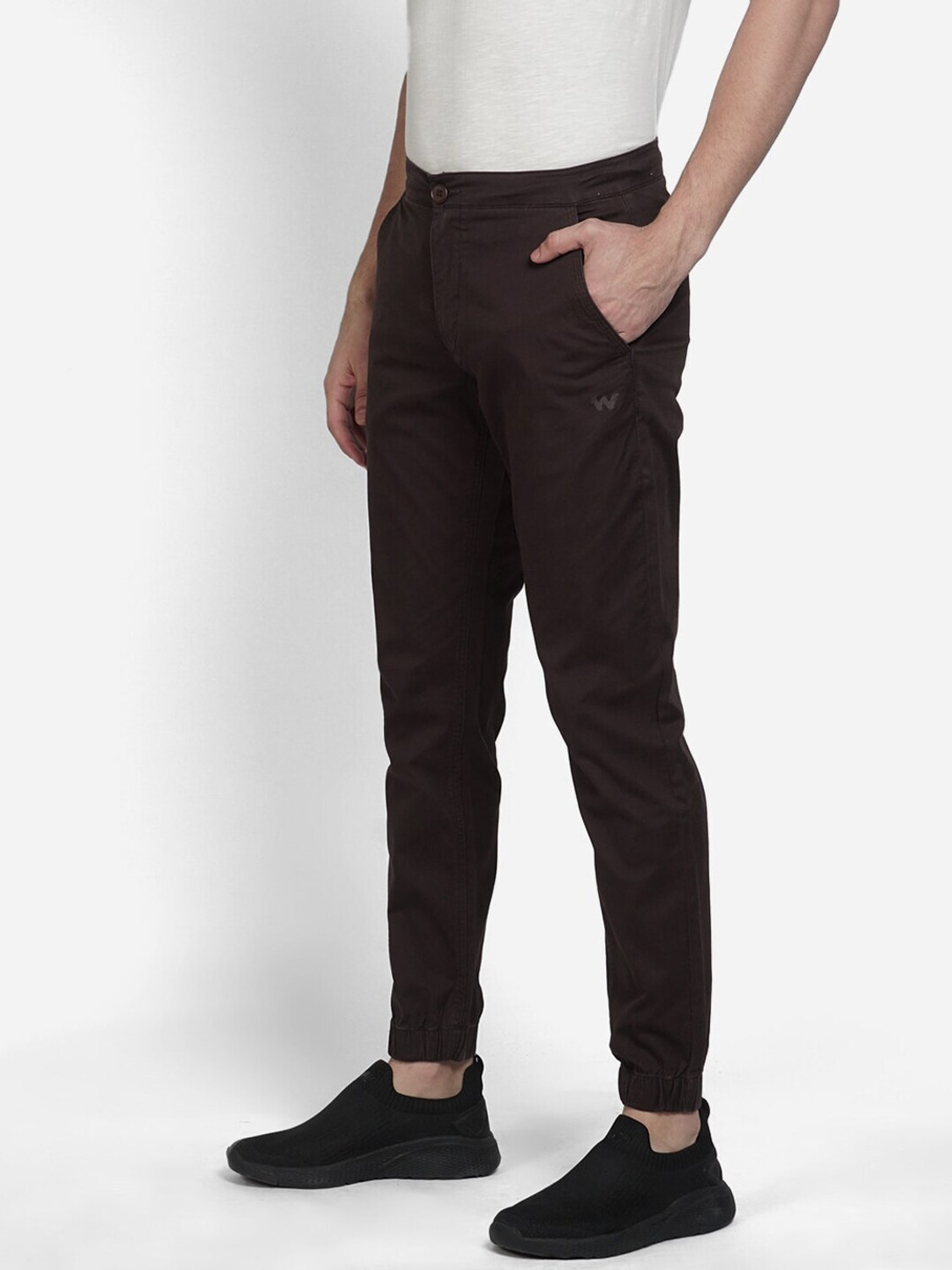 Image of Wildcraft Solid Men Brown Track Pants