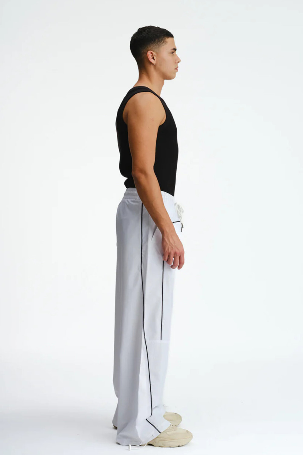 Image of Bonkers Corner Solid Men White Track Pants () Solid Men White Track Pants