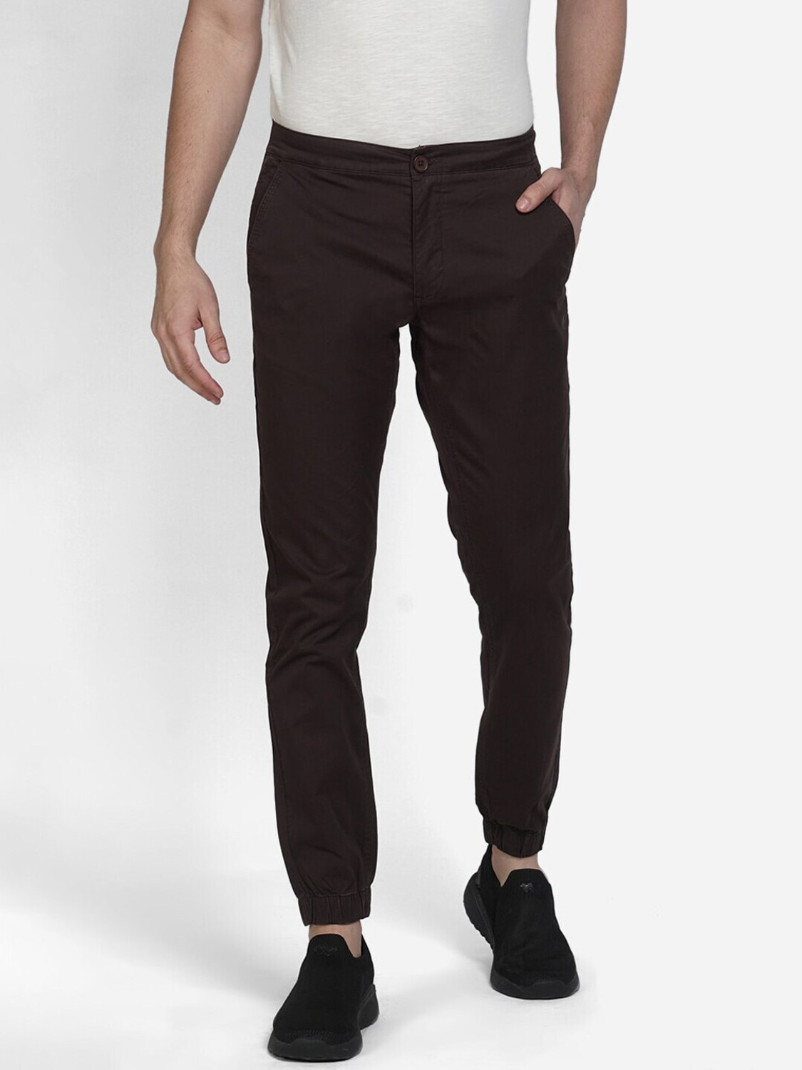 Image of Wildcraft Solid Men Brown Track Pants