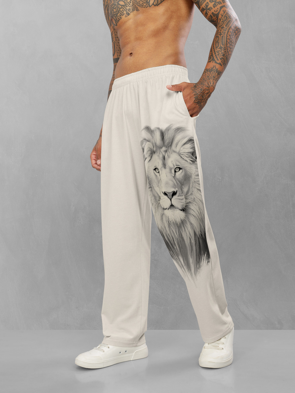 Bullmer Printed Men Beige Track Pants