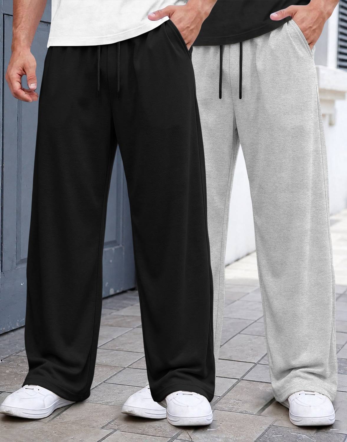 MADBROS Men Black, Grey Track Pants Pack of 2