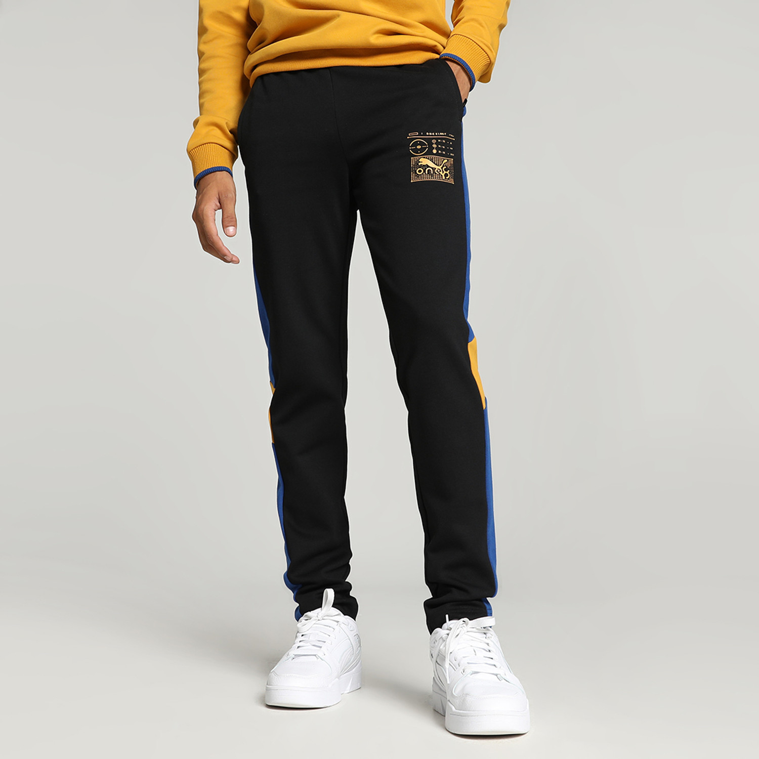 Image of PUMA Solid Men Black Track Pants