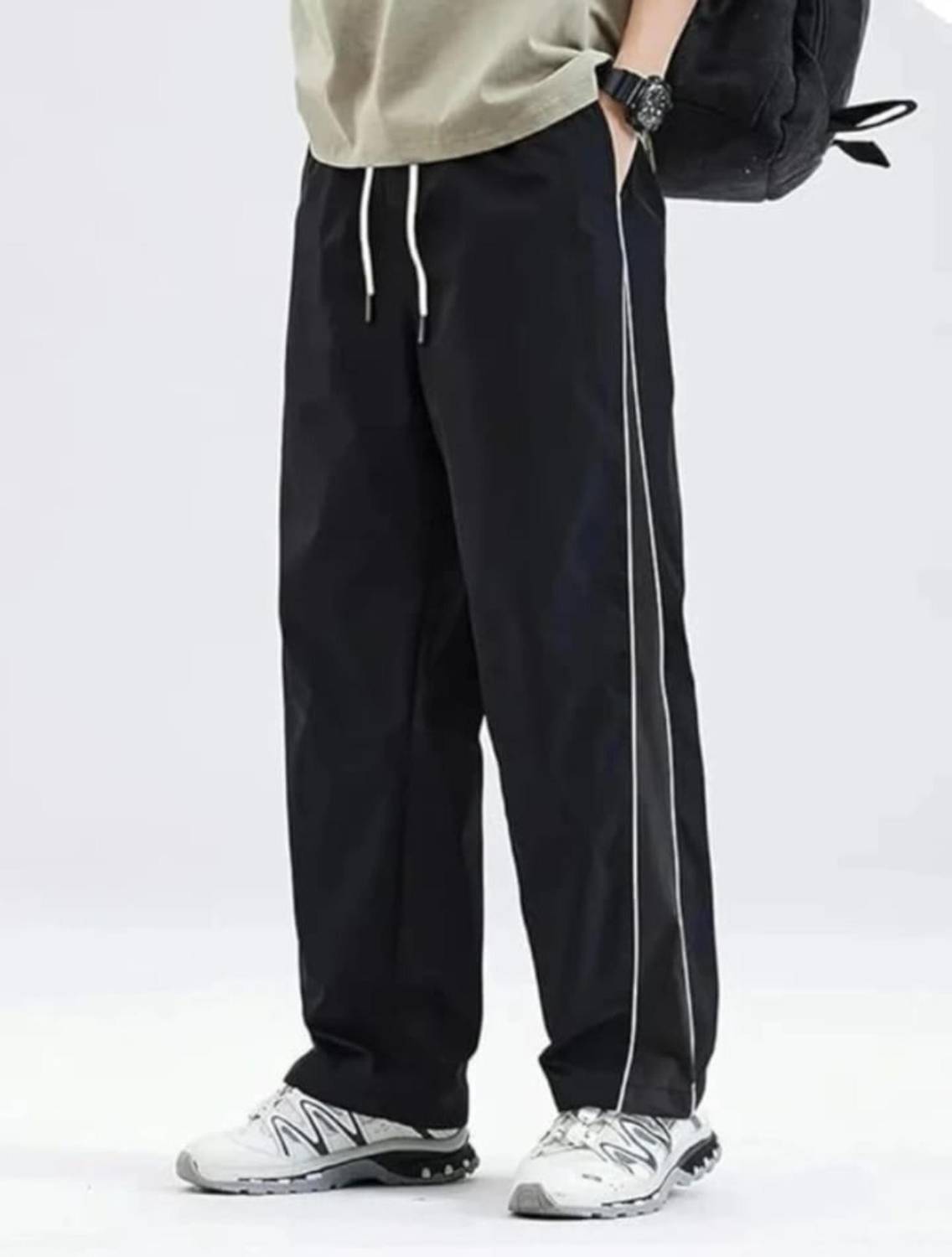 jocker Men Black Striped Track Pants - Image 2