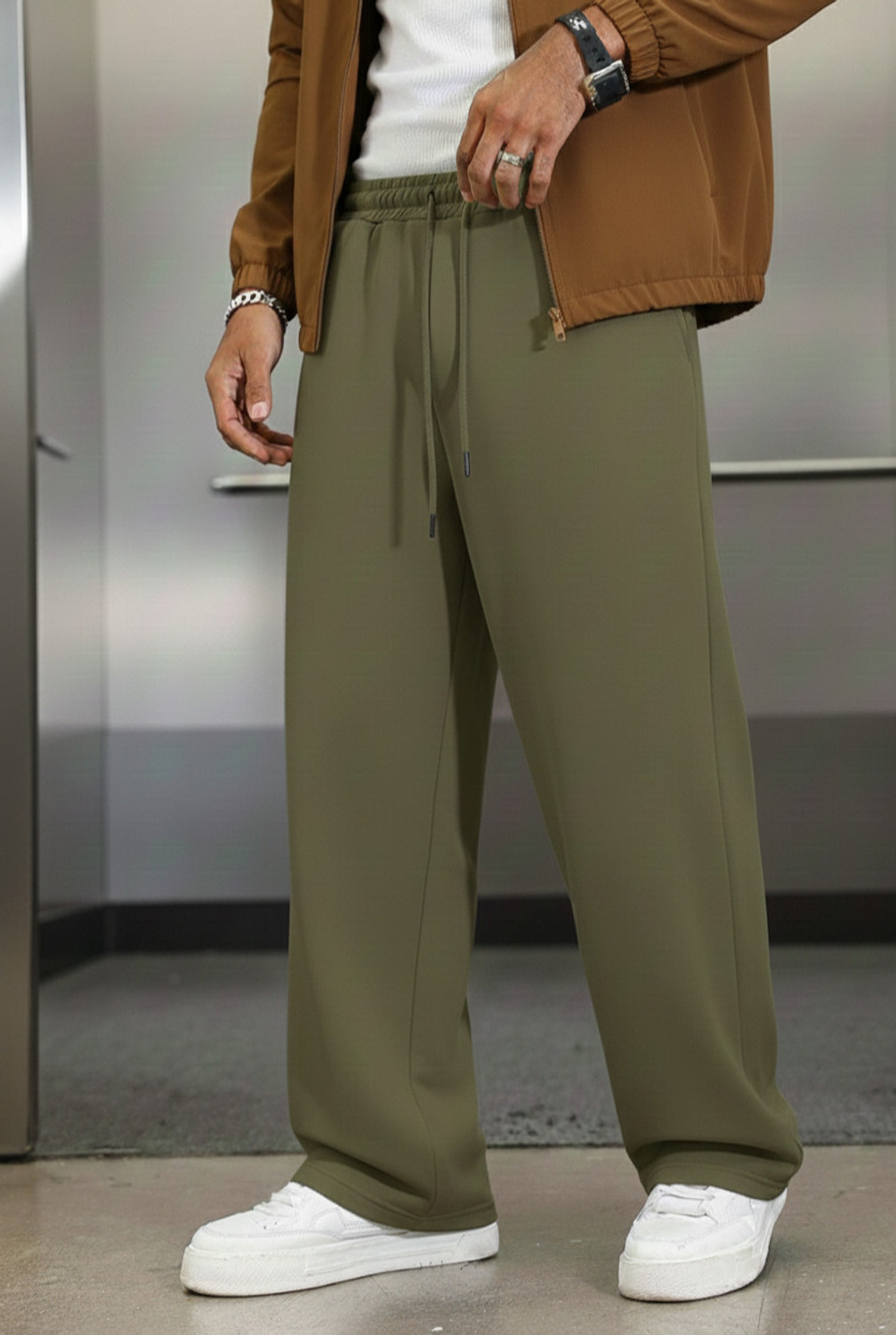 Image of Dockstreet Loose Fit Men Multicolor Trousers