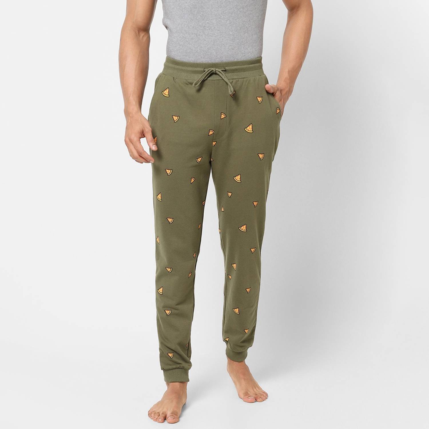 Ajile By Pantaloons Printed Men Green Track Pants