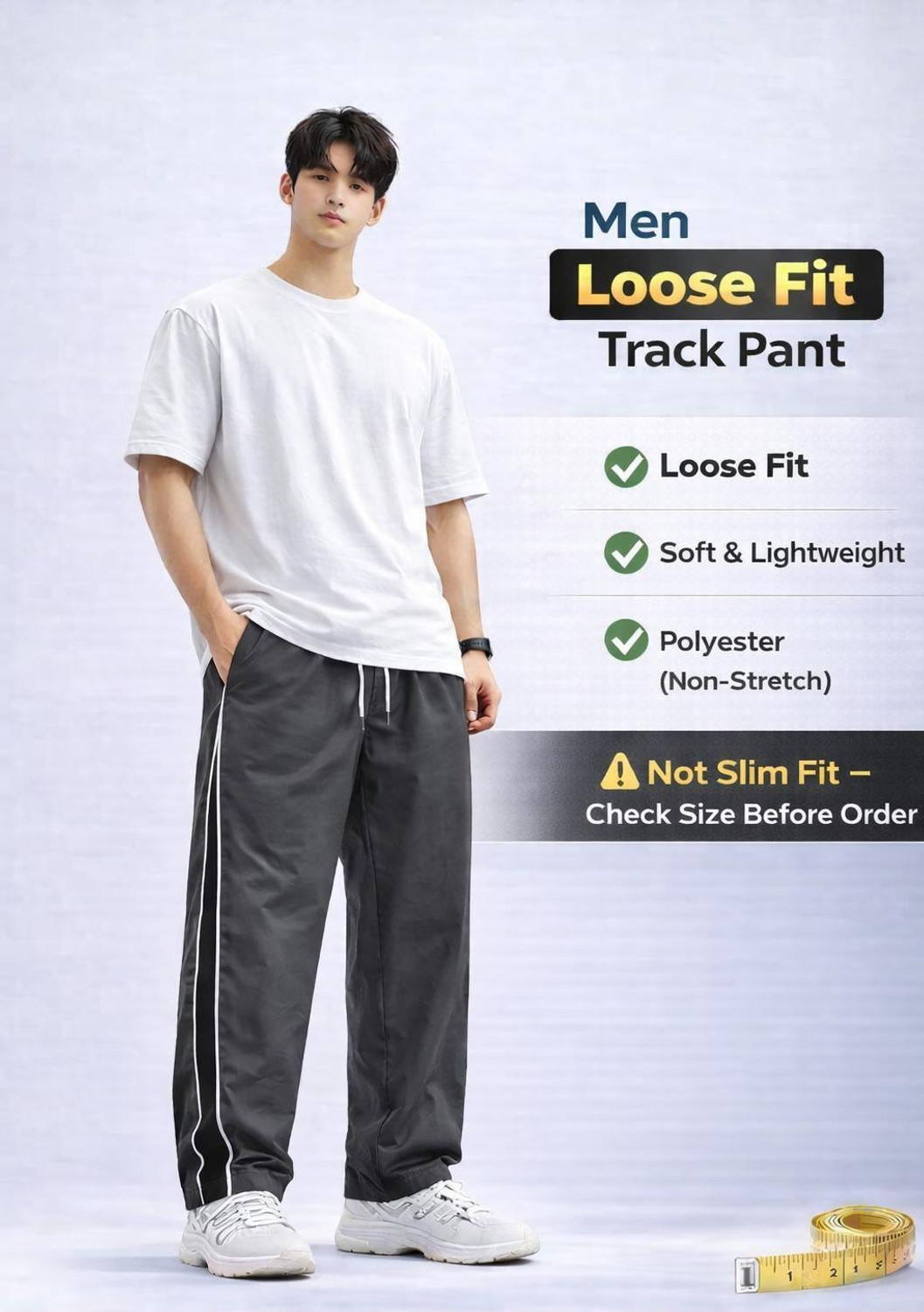 Image of HEATGO Striped Men Grey Track Pants