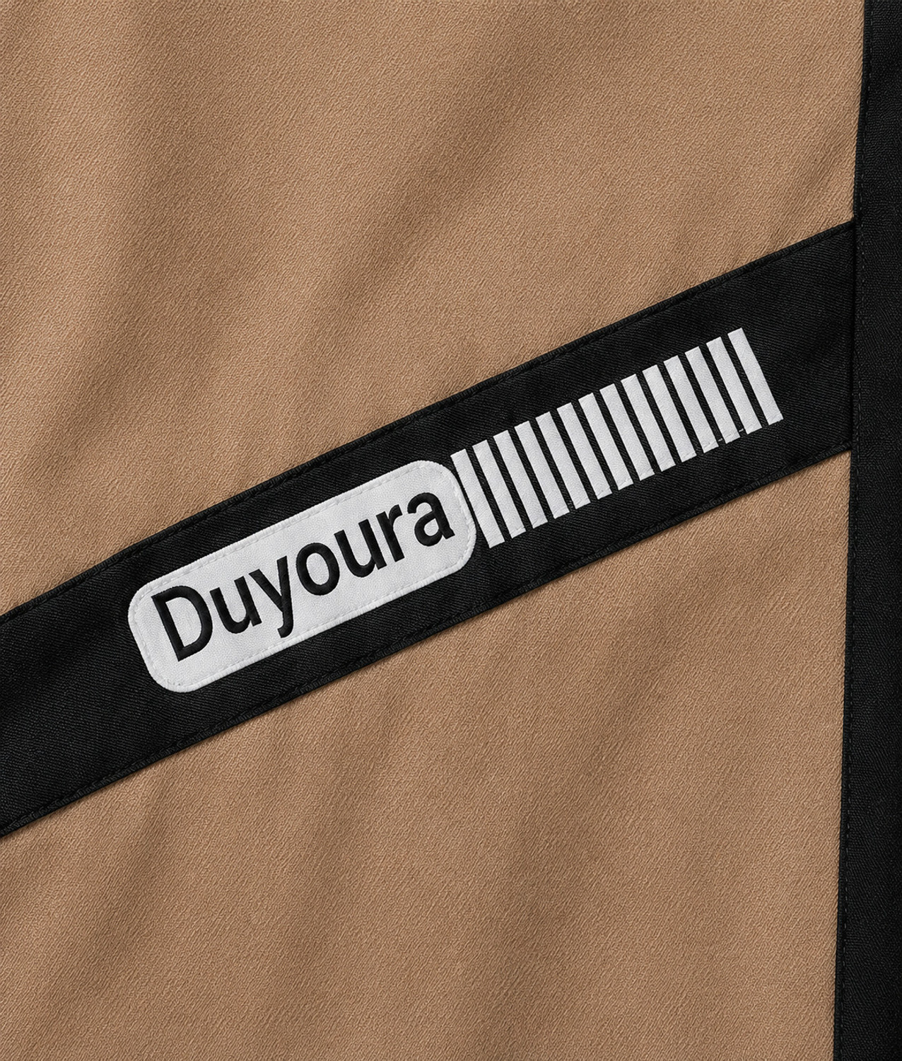 Image of DUYOURA Colorblock, Graphic Print Men Beige Track Pants