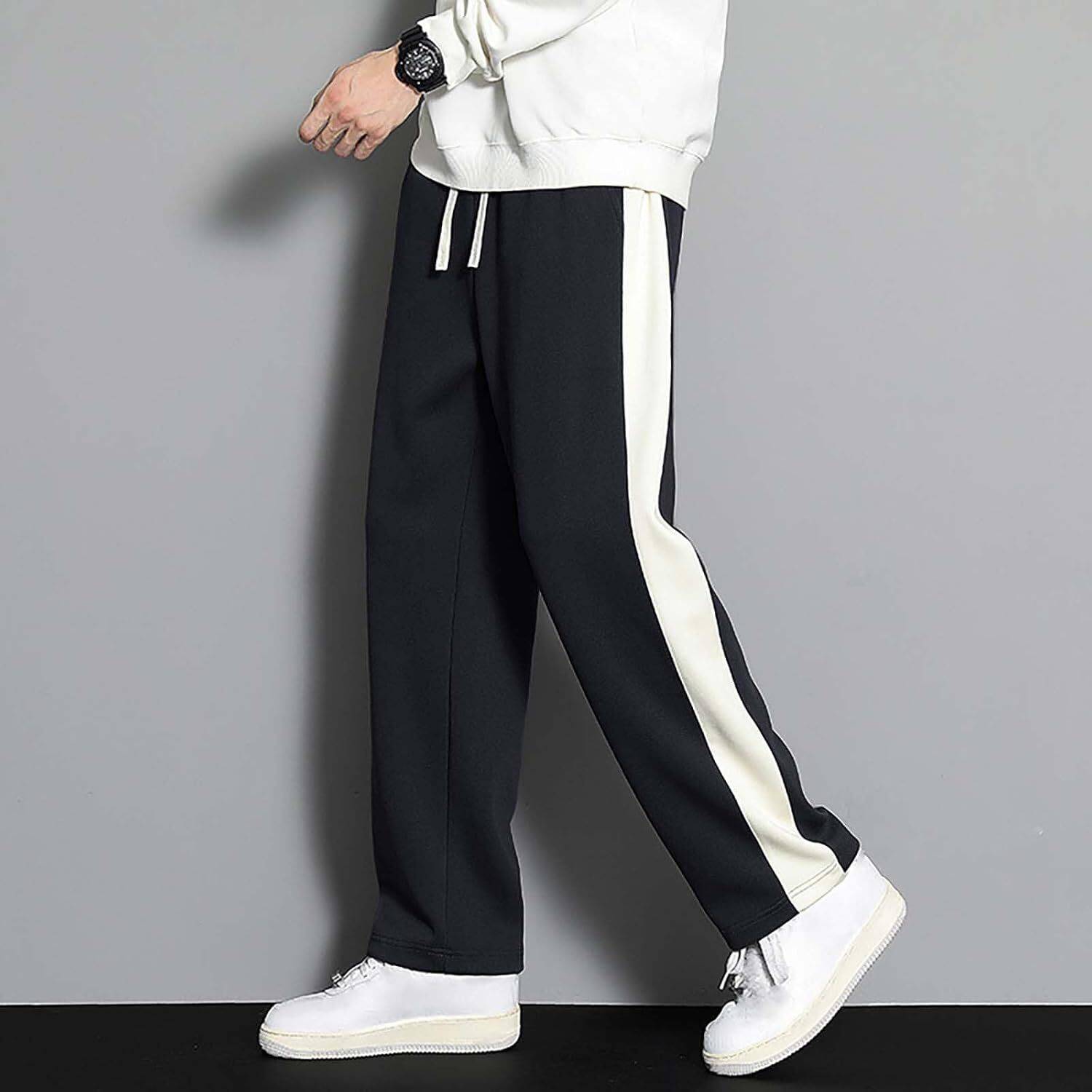 Urban Dude Colorblock Men Black Track Pants