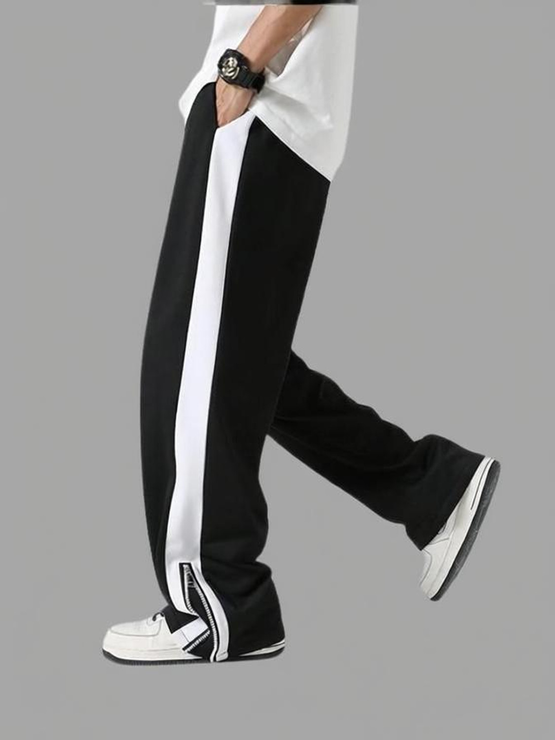 Image of ALPTRA Solid Men Black Track Pants
