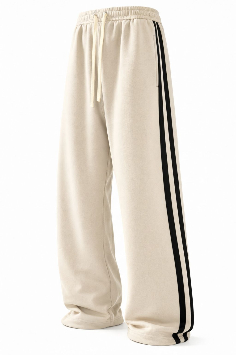 Image of NFTrenzify Striped Men Beige Track Pants