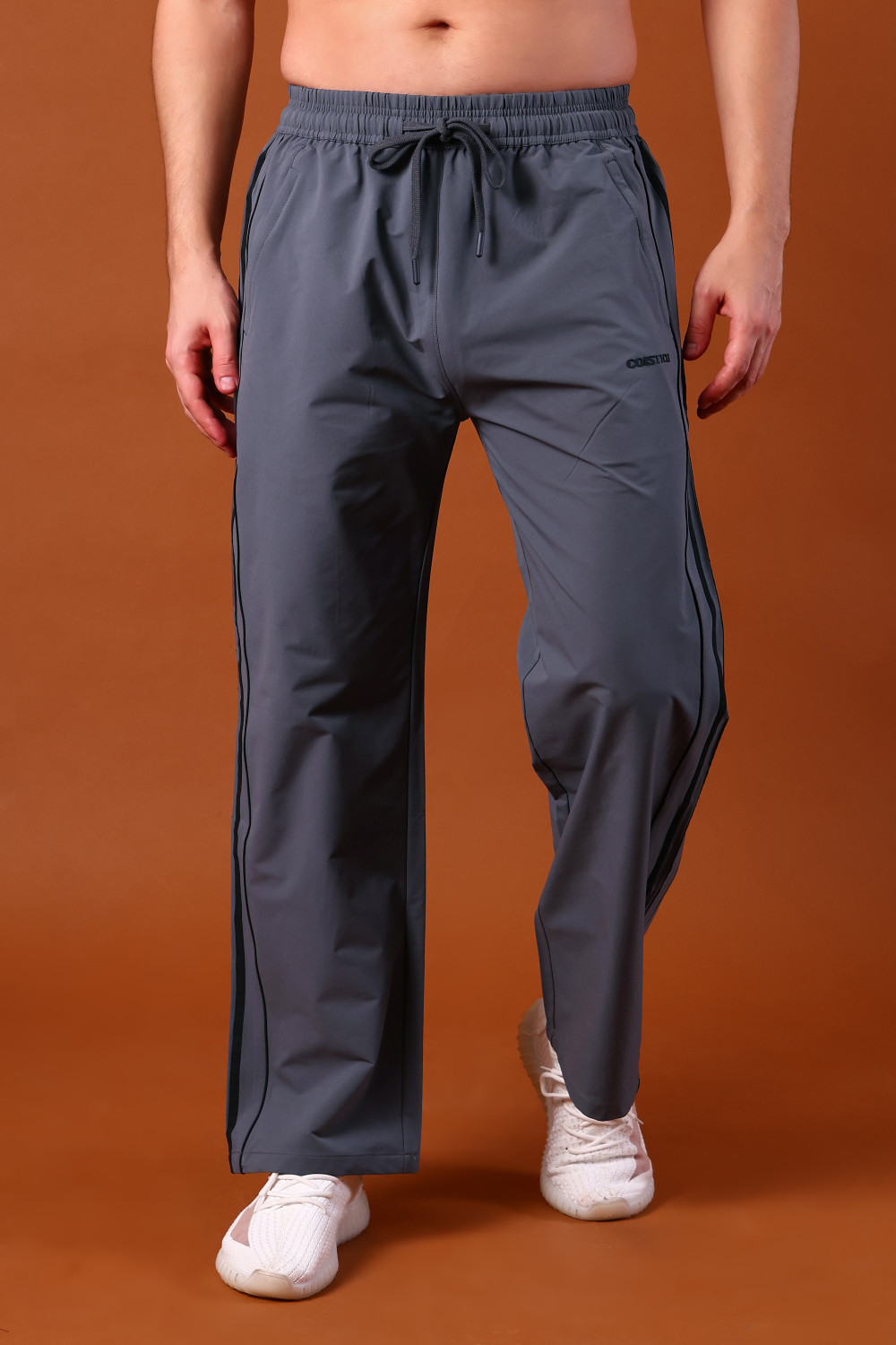 Image of COISTICH Men Striped Grey Track Pants