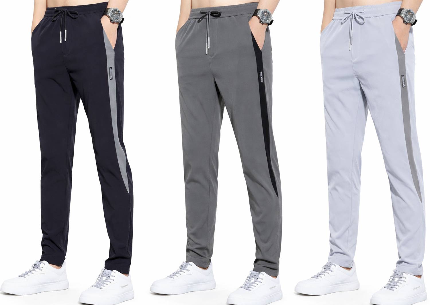 Joggers Park Colorblock Men Multicolor Track Pants Pack of 3 - Image 1