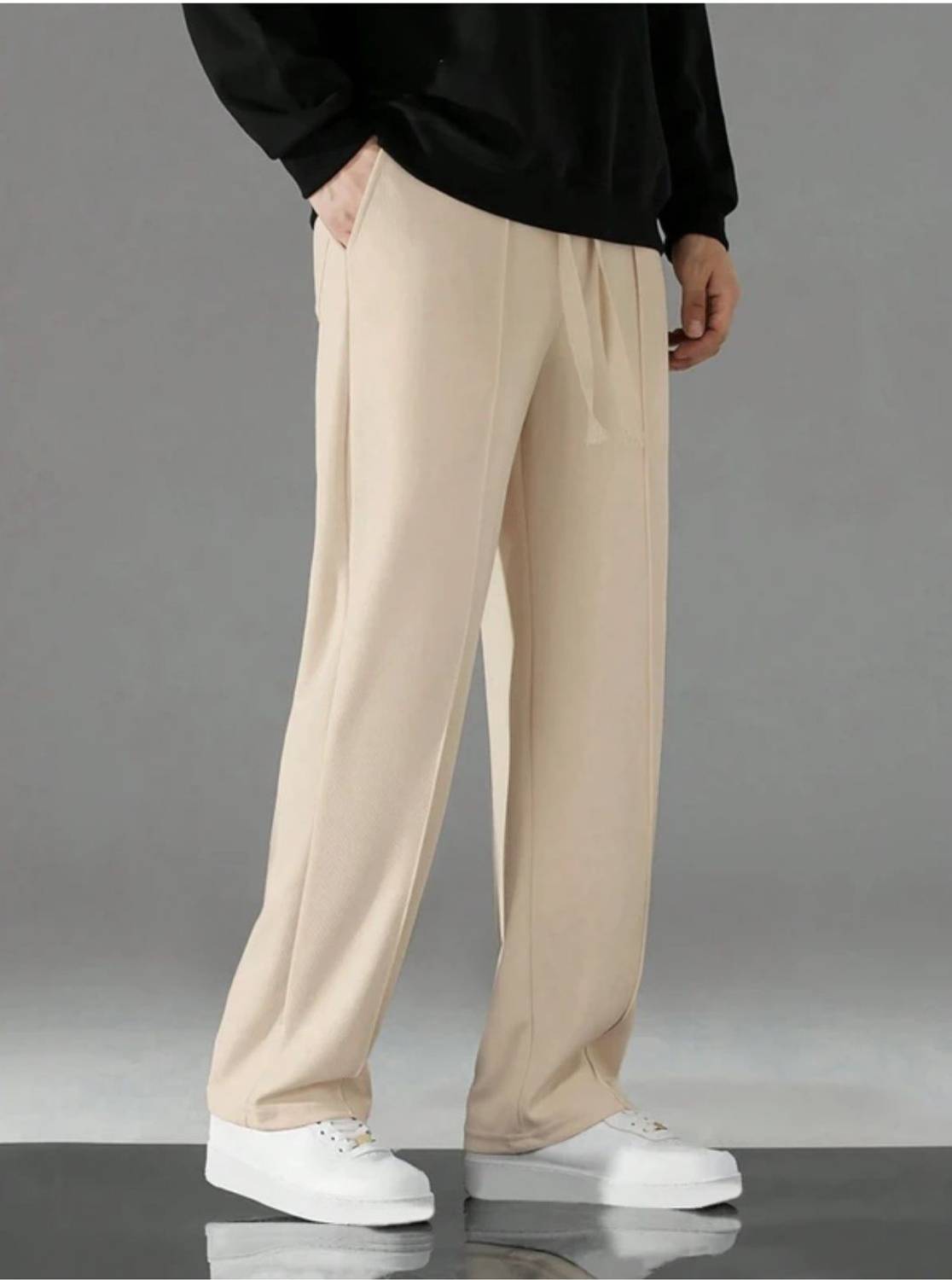 DORINOZ Solid Men Beige Track Pants - Image 3