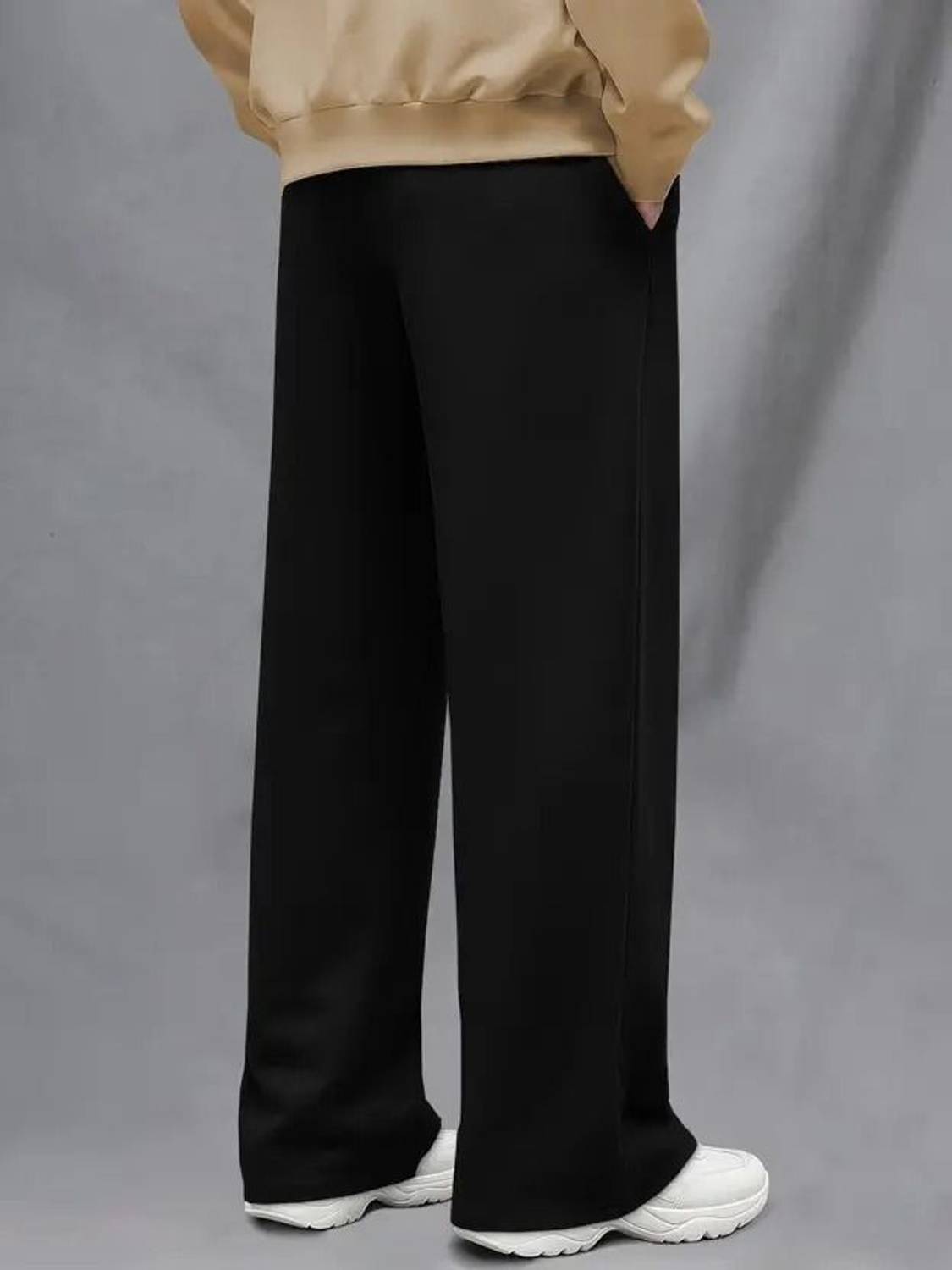Avinexx Solid Men Black Track Pants - Image 2