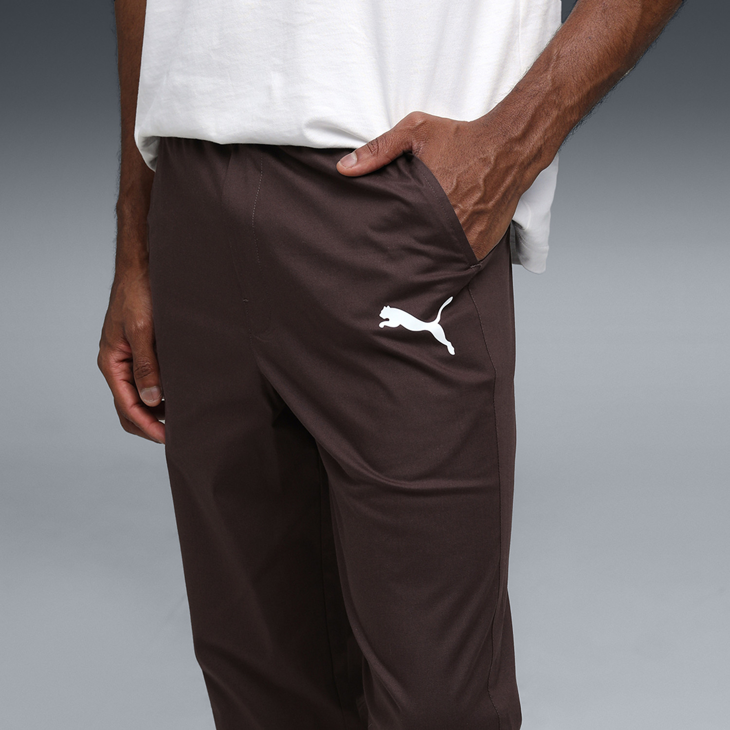 Image of PUMA Solid Men Brown Track Pants