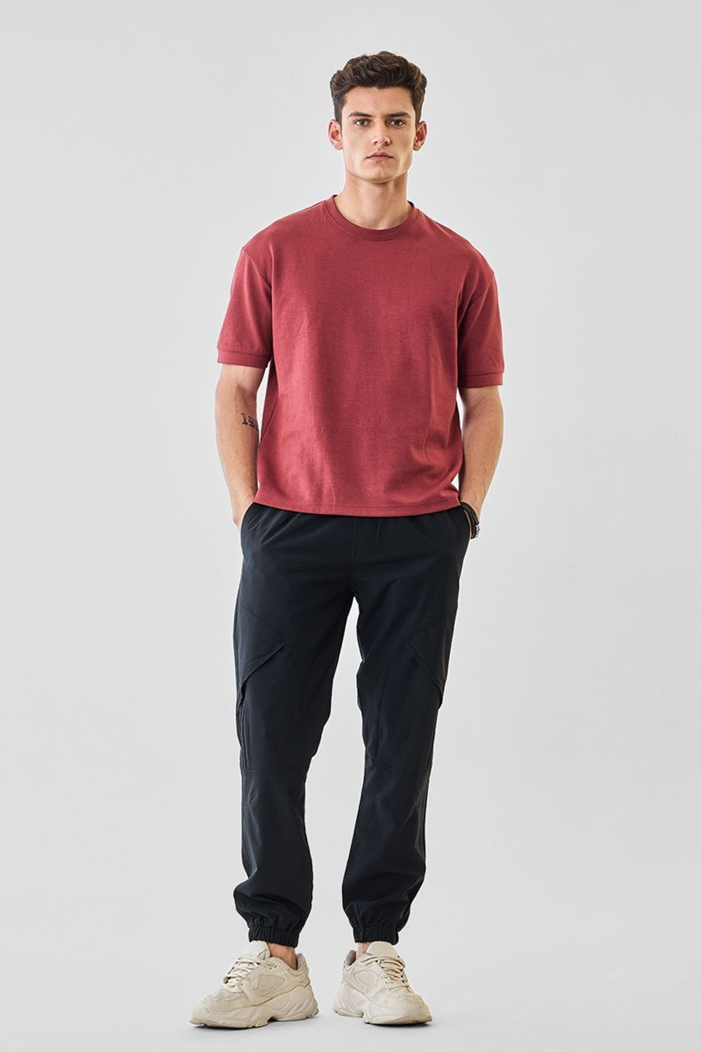 Image of Snitch Solid Men Black Track Pants