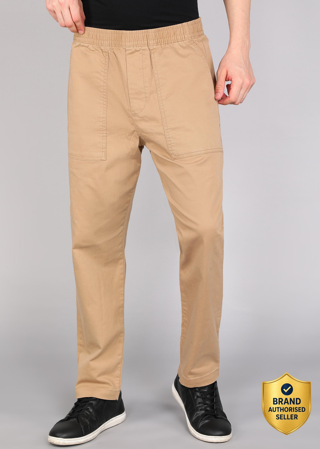 Image of GAP Solid Men Beige Track Pants
