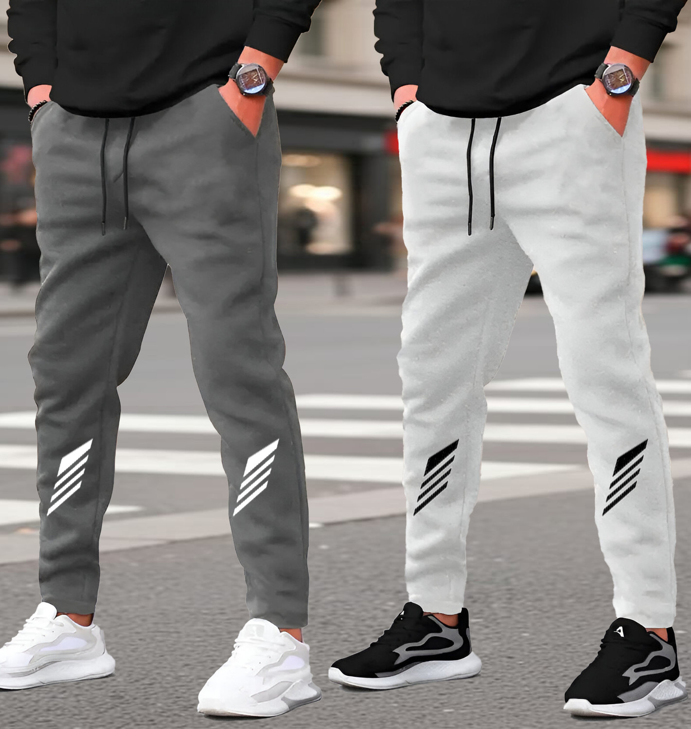 Image of PKB garments Solid Men Grey, Grey Track Pants